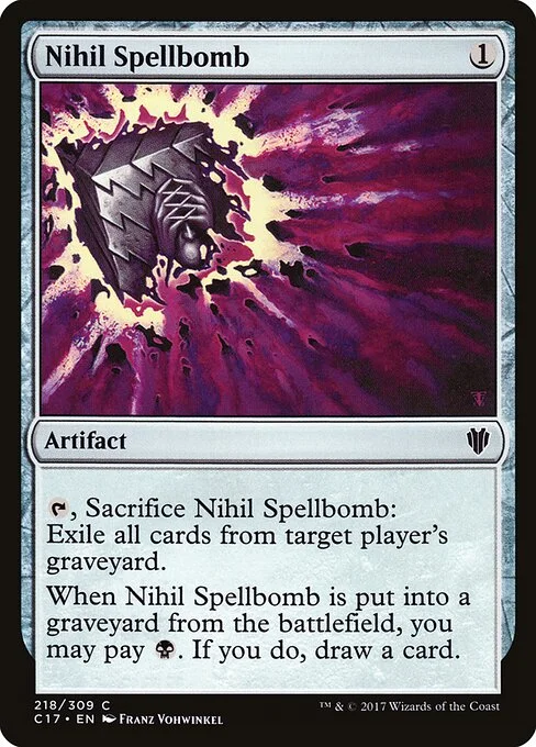 Nihil Spellbomb, carta Magic di tipo Artifact illustrata da Franz Vohwinkel