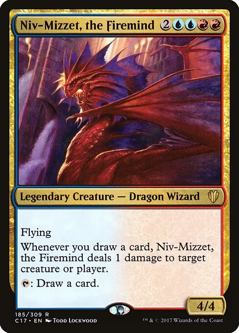 Niv-Mizzet, the Firemind, carta Magic di tipo Legendary Creature — Dragon Wizard illustrata da Todd Lockwood