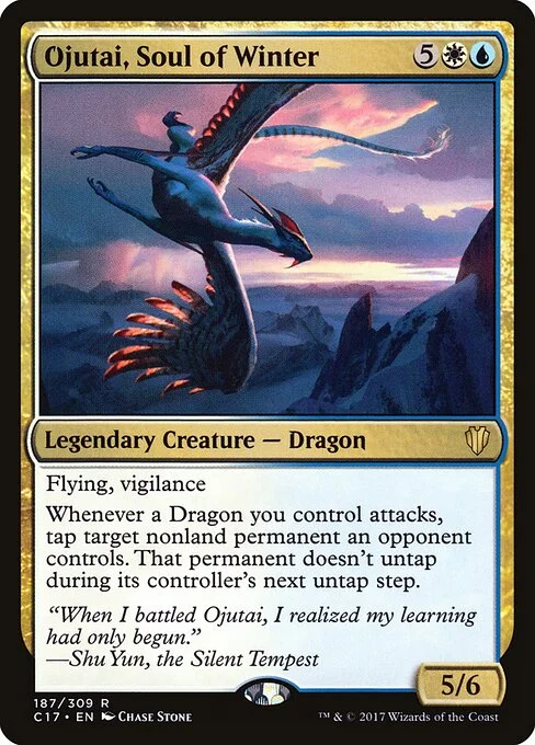 Ojutai, Soul of Winter, carta Magic di tipo Legendary Creature — Dragon illustrata da Chase Stone