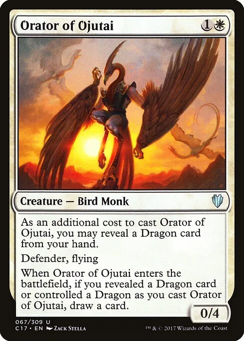 Orator of Ojutai, carta Magic di tipo Creature — Bird Monk illustrata da Zack Stella