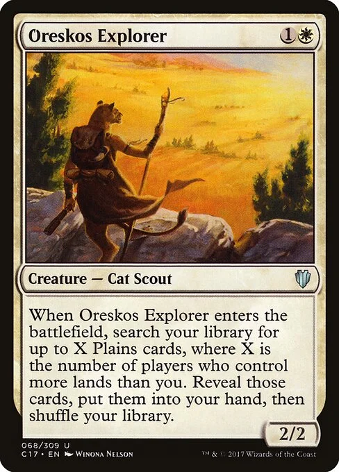 Oreskos Explorer, carta Magic di tipo Creature — Cat Scout illustrata da Winona Nelson