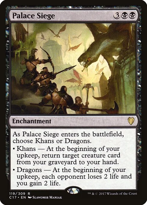 Palace Siege, carta Magic di tipo Enchantment illustrata da Slawomir Maniak