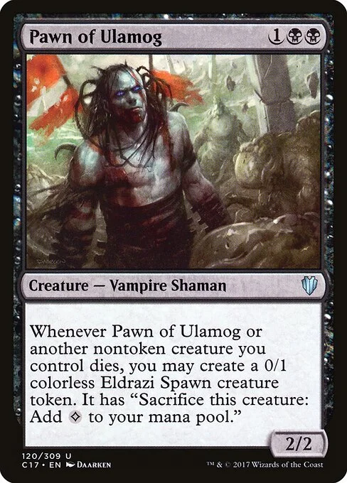 Pawn of Ulamog, carta Magic di tipo Creature — Vampire Shaman illustrata da Daarken