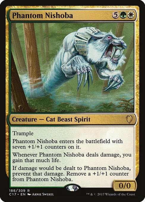 Phantom Nishoba, carta Magic di tipo Creature — Cat Beast Spirit illustrata da Arnie Swekel
