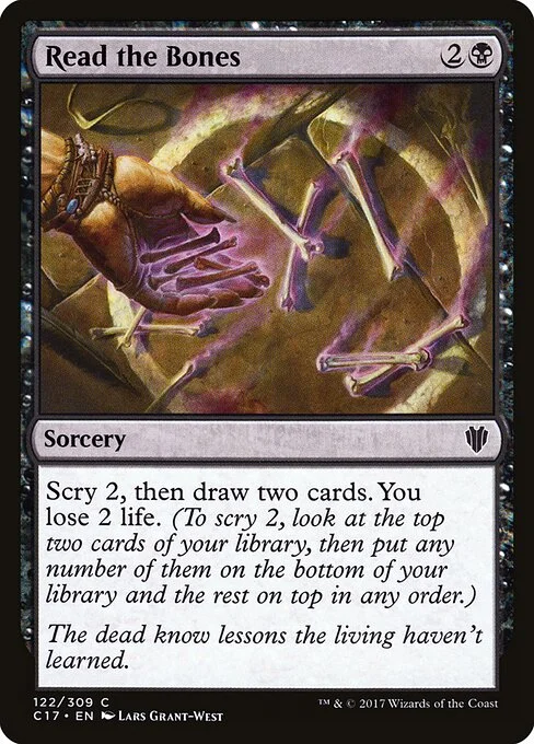 Read the Bones, carta Magic di tipo Sorcery illustrata da Lars Grant-West