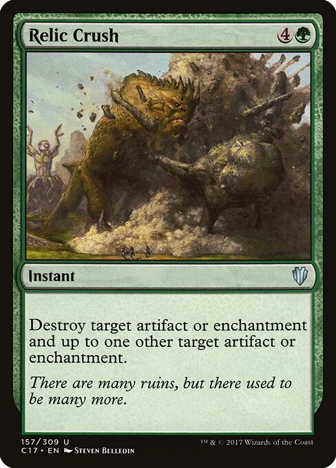 Relic Crush, carta Magic di tipo Instant illustrata da Steven Belledin