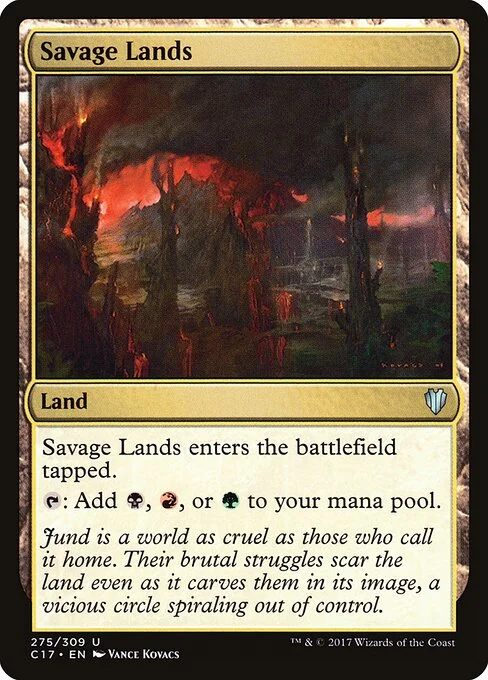 Savage Lands, carta Magic di tipo Land illustrata da Vance Kovacs