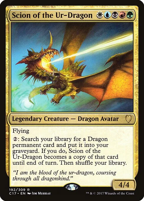 Scion of the Ur-Dragon, carta Magic di tipo Legendary Creature — Dragon Avatar illustrata da Jim Murray