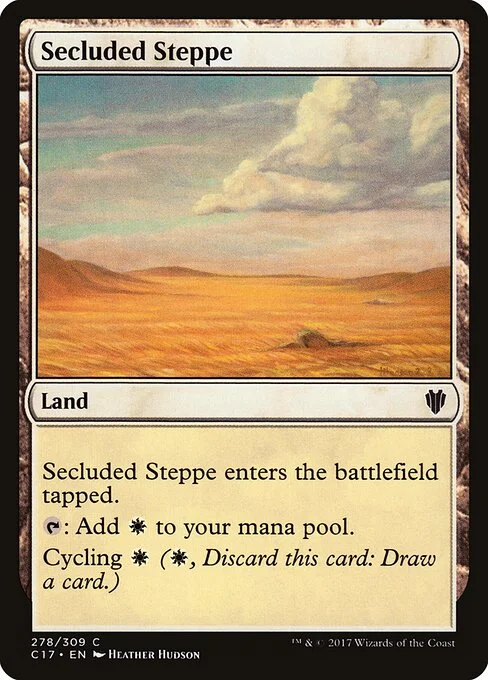 Secluded Steppe, carta Magic di tipo Land illustrata da Heather Hudson