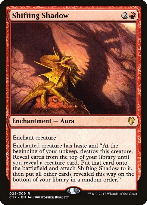Shifting Shadow, carta Magic di tipo Enchantment — Aura illustrata da Christopher Burdett