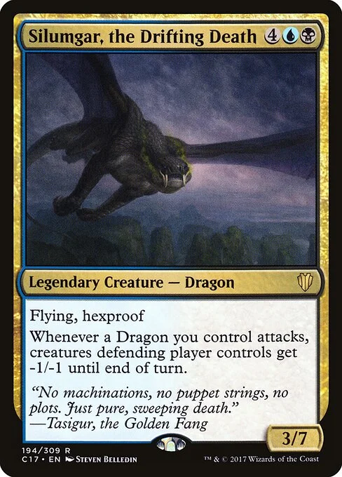 Silumgar, the Drifting Death, carta Magic di tipo Legendary Creature — Dragon illustrata da Steven Belledin