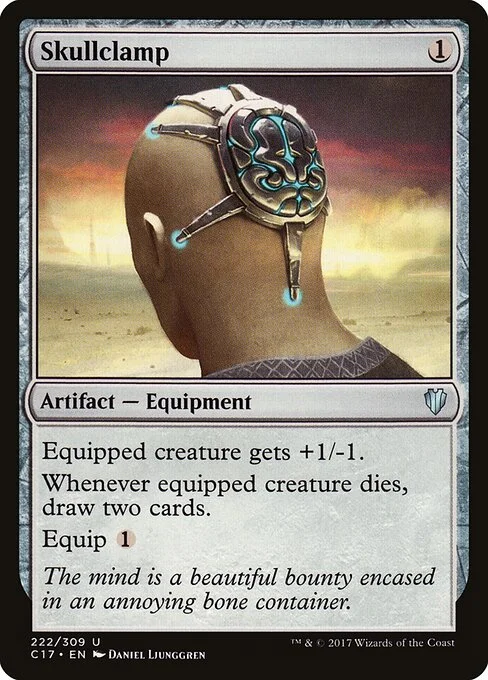 Skullclamp, carta Magic di tipo Artifact — Equipment illustrata da Daniel Ljunggren