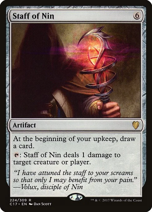 Staff of Nin, carta Magic di tipo Artifact illustrata da Dan Murayama Scott