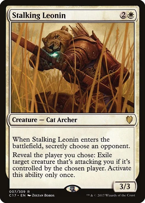 Stalking Leonin, carta Magic di tipo Creature — Cat Archer illustrata da Zoltan Boros