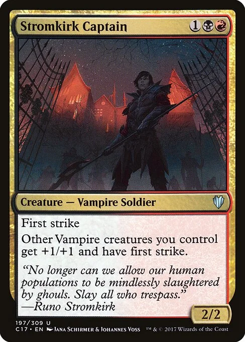 Stromkirk Captain, carta Magic di tipo Creature — Vampire Soldier illustrata da Jana Schirmer & Johannes Voss