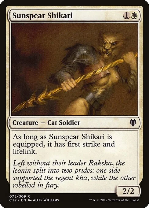 Sunspear Shikari, carta Magic di tipo Creature — Cat Soldier illustrata da Allen Williams