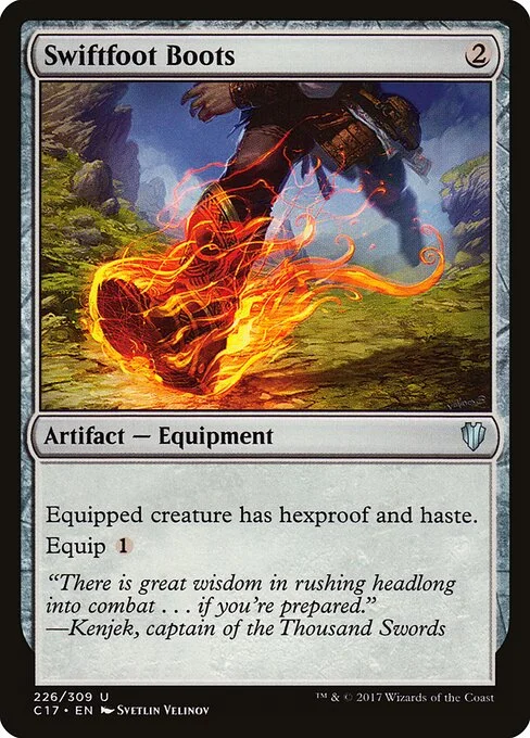 Swiftfoot Boots, carta Magic di tipo Artifact — Equipment illustrata da Svetlin Velinov