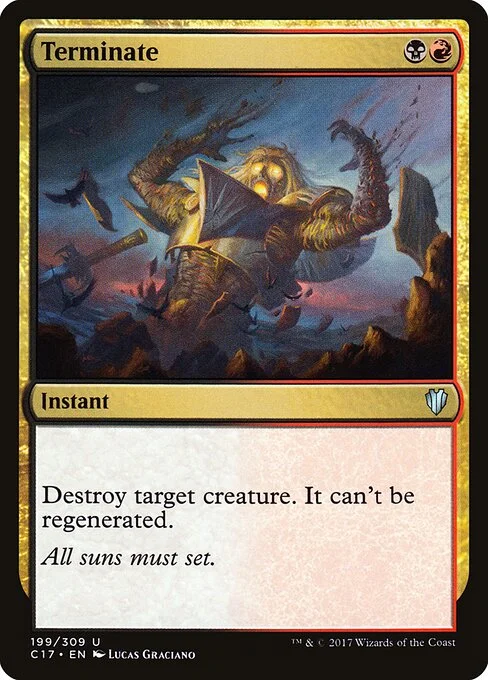 Terminate, carta Magic di tipo Instant illustrata da Lucas Graciano
