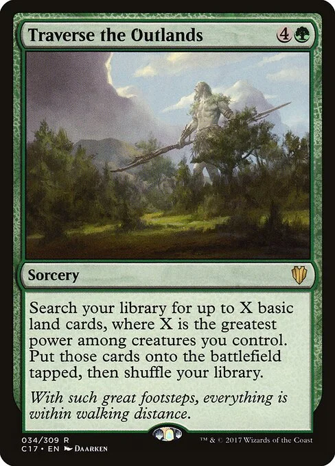 Traverse the Outlands, carta Magic di tipo Sorcery illustrata da Daarken