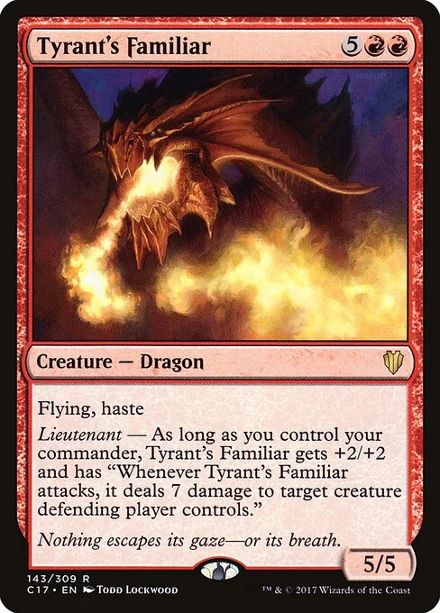 Tyrant's Familiar, carta Magic di tipo Creature — Dragon illustrata da Todd Lockwood