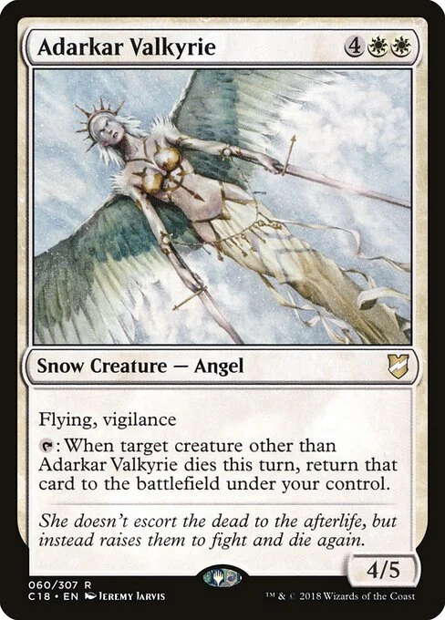 Adarkar Valkyrie, carta Magic di tipo Snow Creature — Angel illustrata da Jeremy Jarvis