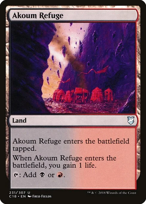Akoum Refuge, carta Magic di tipo Land illustrata da Fred Fields