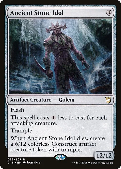 Ancient Stone Idol, carta Magic di tipo Artifact Creature — Golem illustrata da Josh Hass