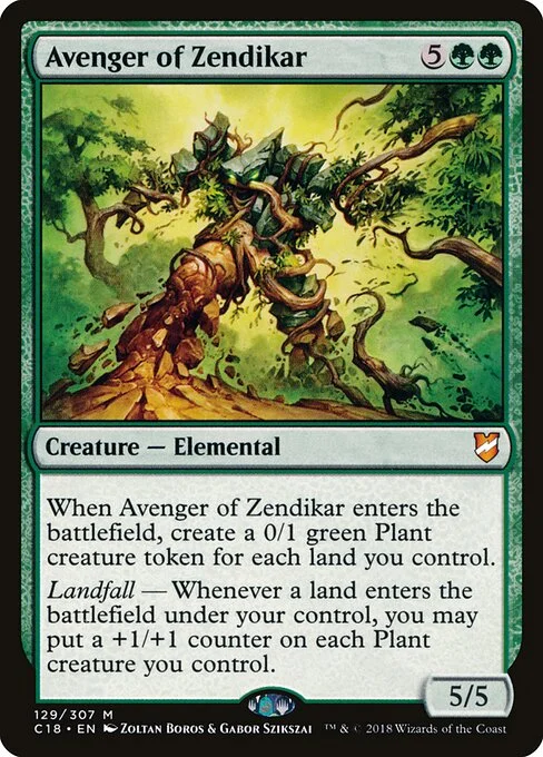 Avenger of Zendikar, carta Magic di tipo Creature — Elemental illustrata da Zoltan Boros & Gabor Szikszai