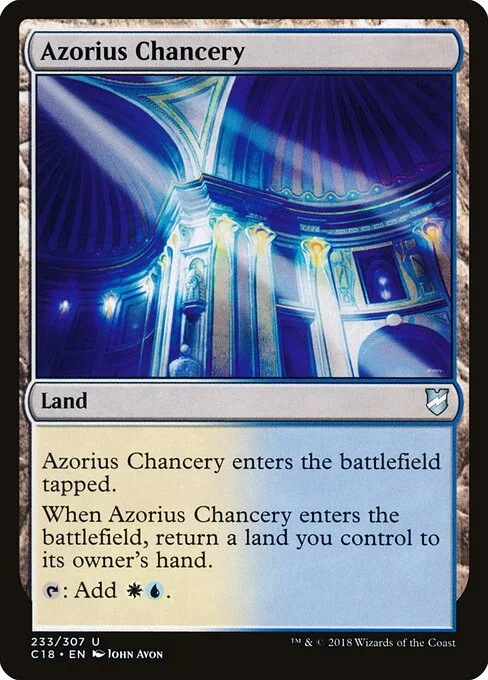 Azorius Chancery, carta Magic di tipo Land illustrata da John Avon