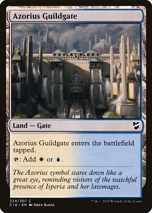 Azorius Guildgate, carta Magic di tipo Land — Gate illustrata da Drew Baker