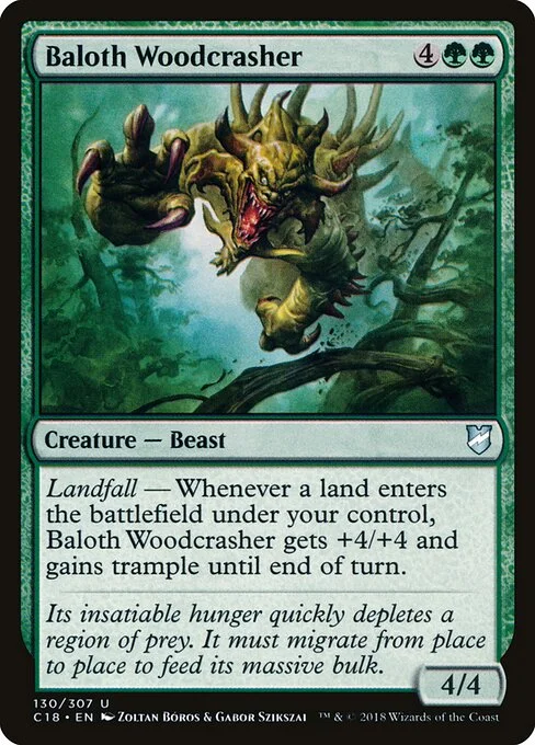 Baloth Woodcrasher, carta Magic di tipo Creature — Beast illustrata da Zoltan Boros & Gabor Szikszai