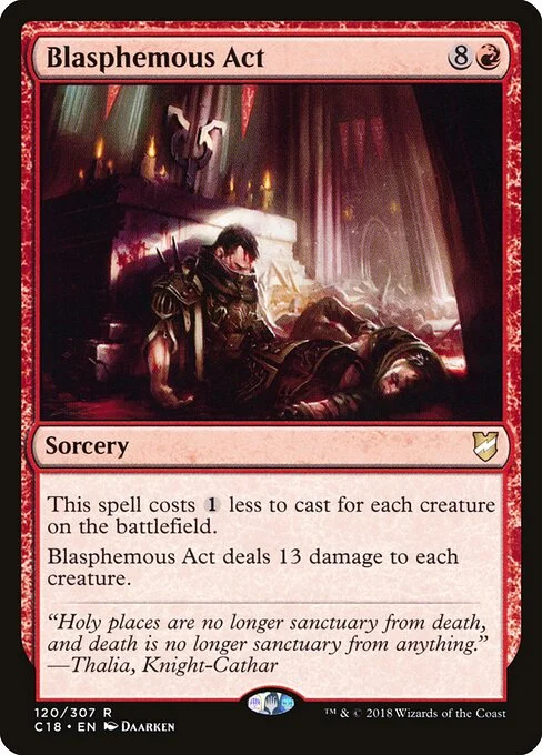 Blasphemous Act, carta Magic di tipo Sorcery illustrata da Daarken