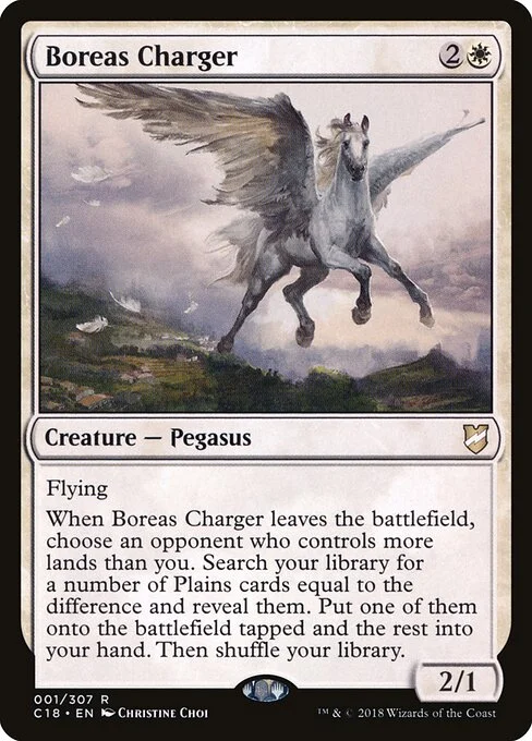 Boreas Charger, carta Magic di tipo Creature — Pegasus illustrata da Christine Choi
