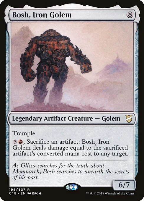 Bosh, Iron Golem, carta Magic di tipo Legendary Artifact Creature — Golem illustrata da Brom