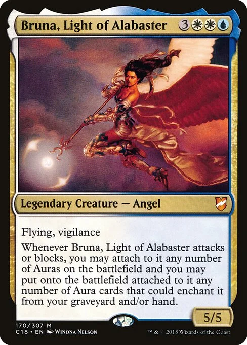 Bruna, Light of Alabaster, carta Magic di tipo Legendary Creature — Angel illustrata da Winona Nelson