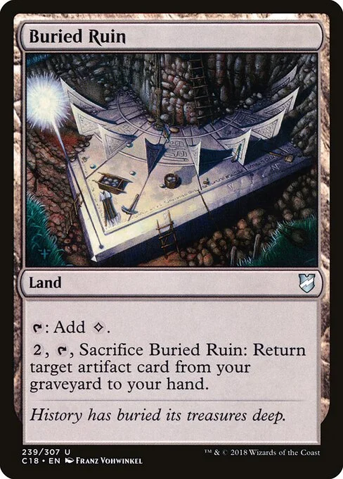 Buried Ruin, carta Magic di tipo Land illustrata da Franz Vohwinkel