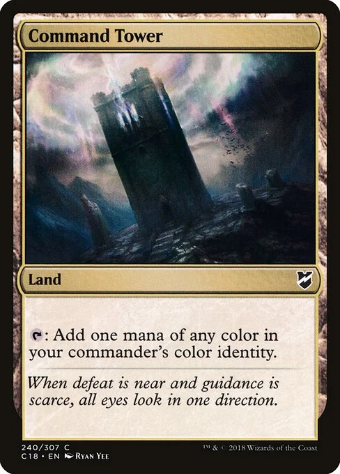 Command Tower, carta Magic di tipo Land illustrata da Ryan Yee
