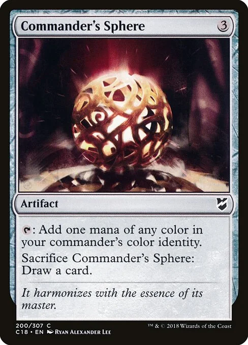 Commander's Sphere, carta Magic di tipo Artifact illustrata da Ryan Alexander Lee