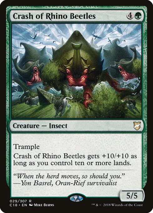 Crash of Rhino Beetles, carta Magic di tipo Creature — Insect illustrata da Mike Burns