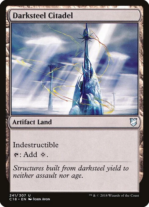 Darksteel Citadel, carta Magic di tipo Artifact Land illustrata da John Avon