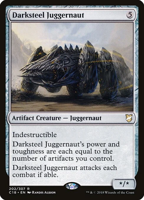 Darksteel Juggernaut, carta Magic di tipo Artifact Creature — Juggernaut illustrata da Randis Albion
