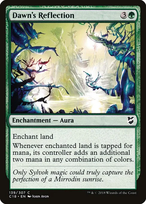 Dawn's Reflection, carta Magic di tipo Enchantment — Aura illustrata da John Avon