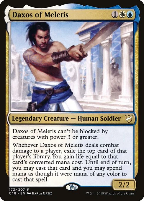 Daxos of Meletis, carta Magic di tipo Legendary Creature — Human Soldier illustrata da Karla Ortiz