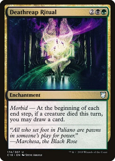 Deathreap Ritual, carta Magic di tipo Enchantment illustrata da Steve Argyle
