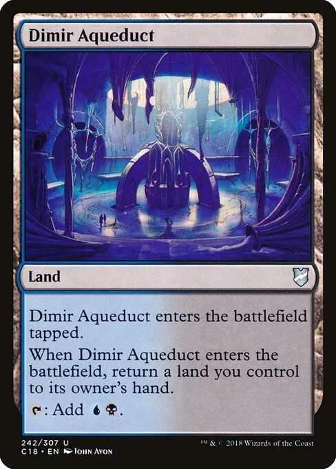 Dimir Aqueduct, carta Magic di tipo Land illustrata da John Avon