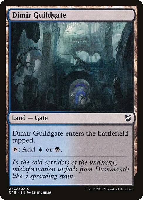 Dimir Guildgate, carta Magic di tipo Land — Gate illustrata da Cliff Childs