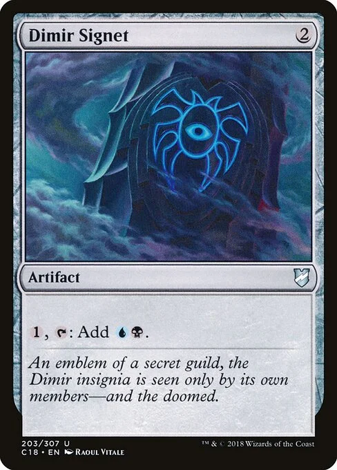 Dimir Signet, carta Magic di tipo Artifact illustrata da Raoul Vitale