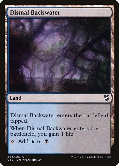 Dismal Backwater, carta Magic di tipo Land illustrata da Sam Burley