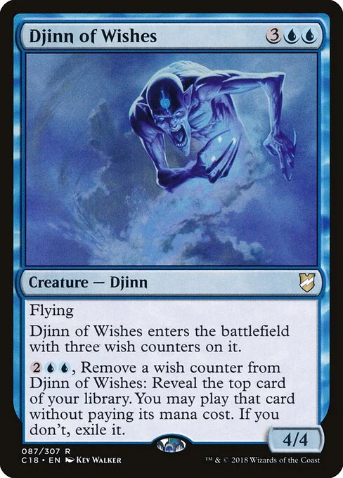 Djinn of Wishes, carta Magic di tipo Creature — Djinn illustrata da Kev Walker