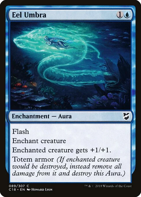 Eel Umbra, carta Magic di tipo Enchantment — Aura illustrata da Howard Lyon